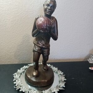 GORGEOUS 10" Basketball Player Bronzed Ceramic Austin Sculpture